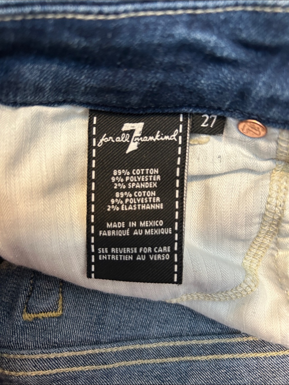 7 For All Mankind Dark Blue Flared Women’s Jeans - Picture 7 of 10